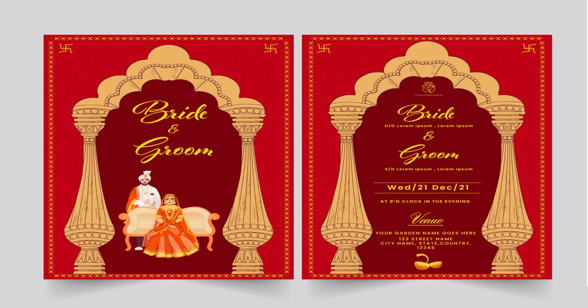 Hindu wedding card design