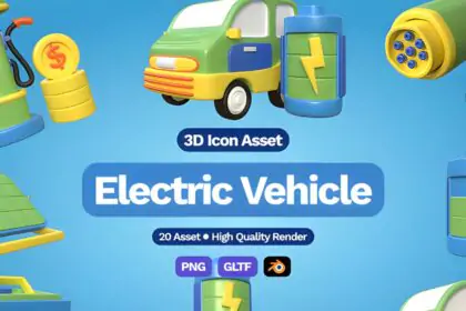 3D Electric Vehicle Icon