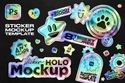 Holographic Sticker Mockup