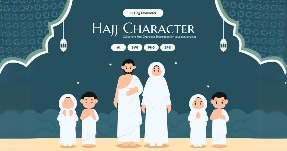 Hajj Character Illustrations