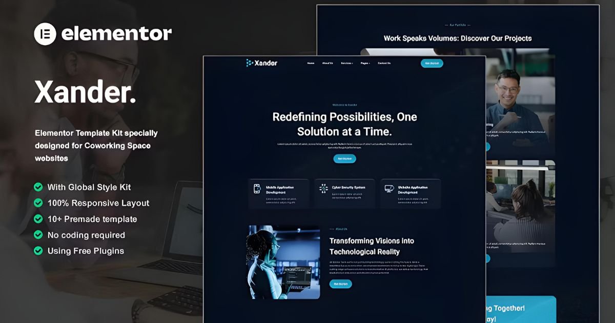 Xander Tech Company Elementor Template Kit
